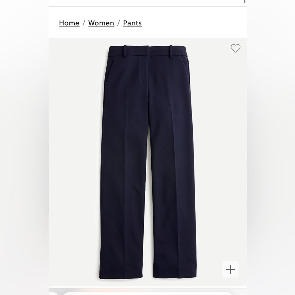 Petite cropped Jcrew Peyton wide leg pants. Navy